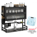 Organizador de Cocina Sobre el Lavaplatos 65cm – Escurridor Doble + Set de Cocina de Regalo