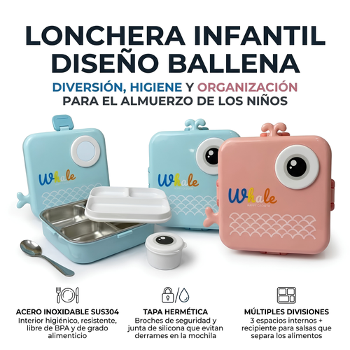 Recipiente de Comida para Niños Diseño Ballena