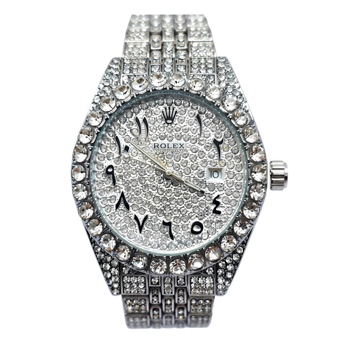 Reloj Rolex Iced Cubano Silver