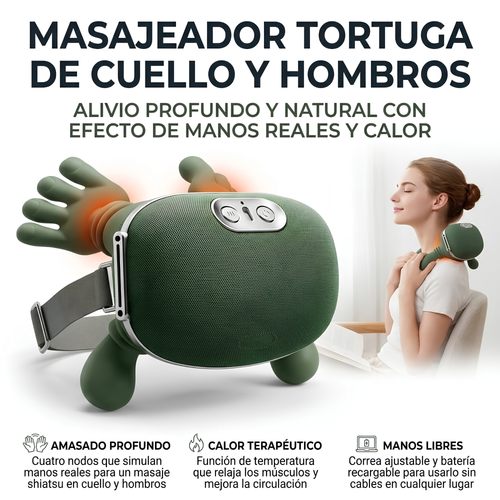 Masajeador Tortuga de Cuello y Hombros con Manos de Masaje