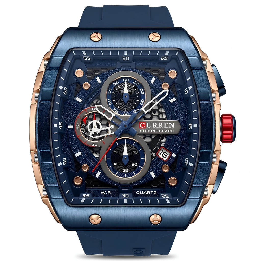 Reloj Curren Skeleton Navy Red