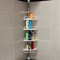 Organizador de Esquina para Ducha 4 Niveles – Sin Taladrar, Ajustable hasta 2.5m
