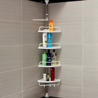 Organizador de Esquina para Ducha 4 Niveles – Sin Taladrar, Ajustable hasta 2.5m