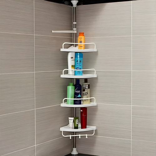 Organizador de Esquina para Ducha 4 Niveles – Sin Taladrar, Ajustable hasta 2.5m