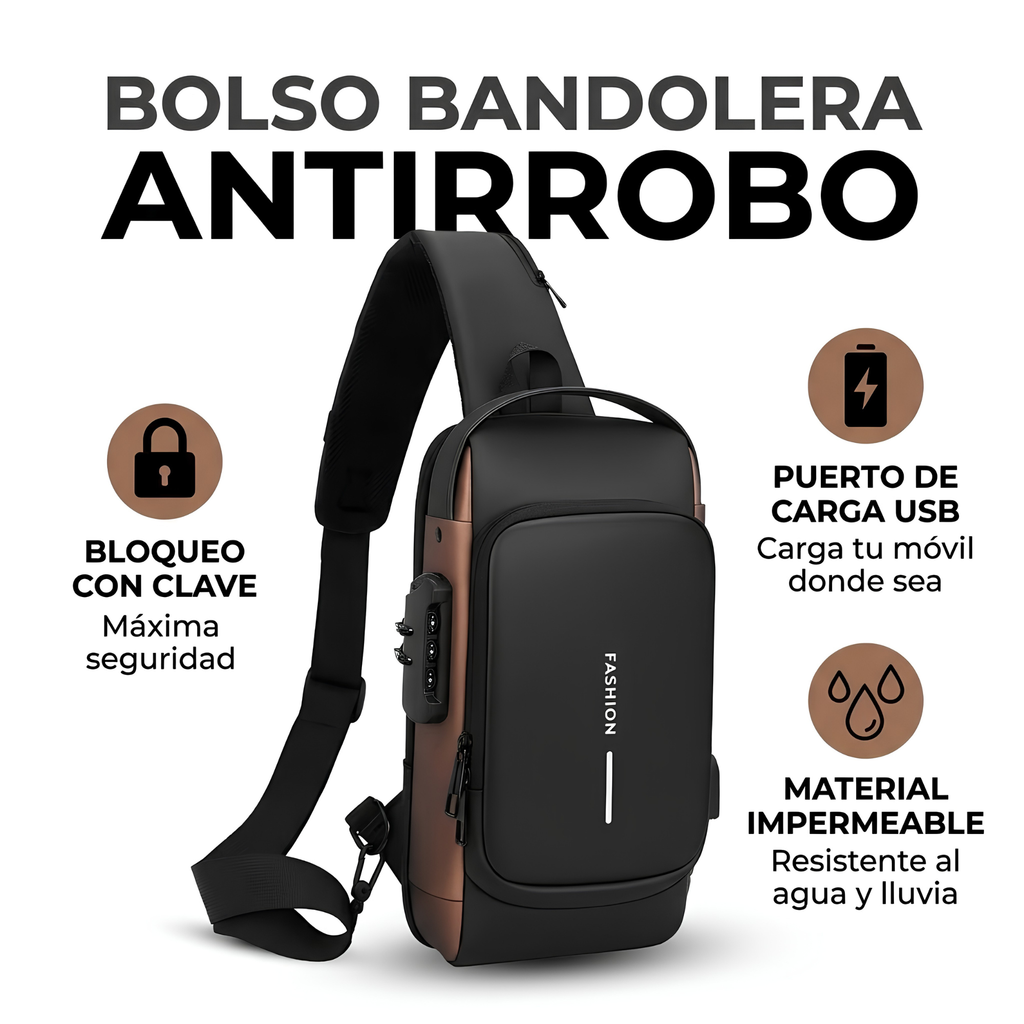 Canguro Antirobo con Clave de Seguridad y Carga USB