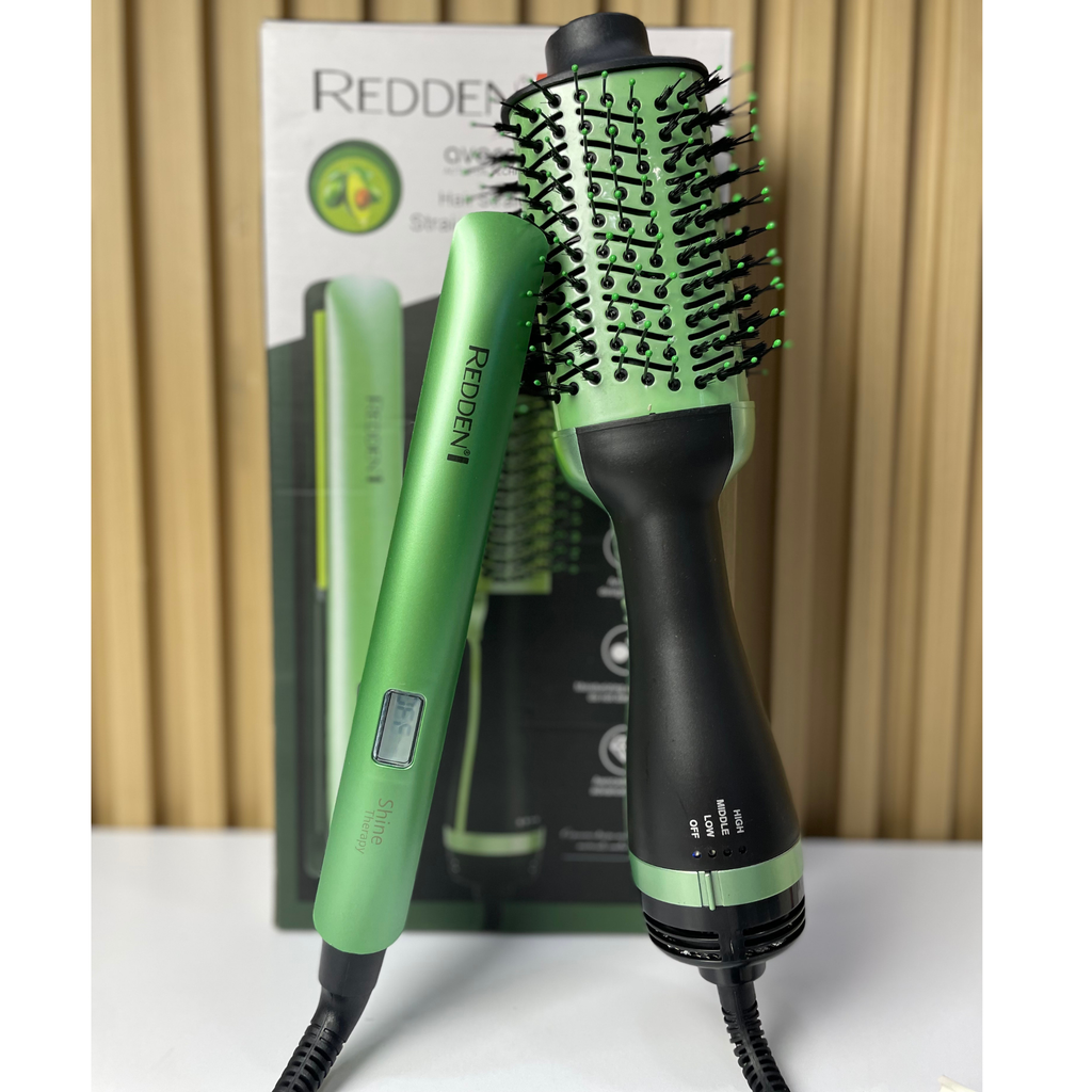 Combo Aguacate Shine – Plancha y Cepillo Moldeador