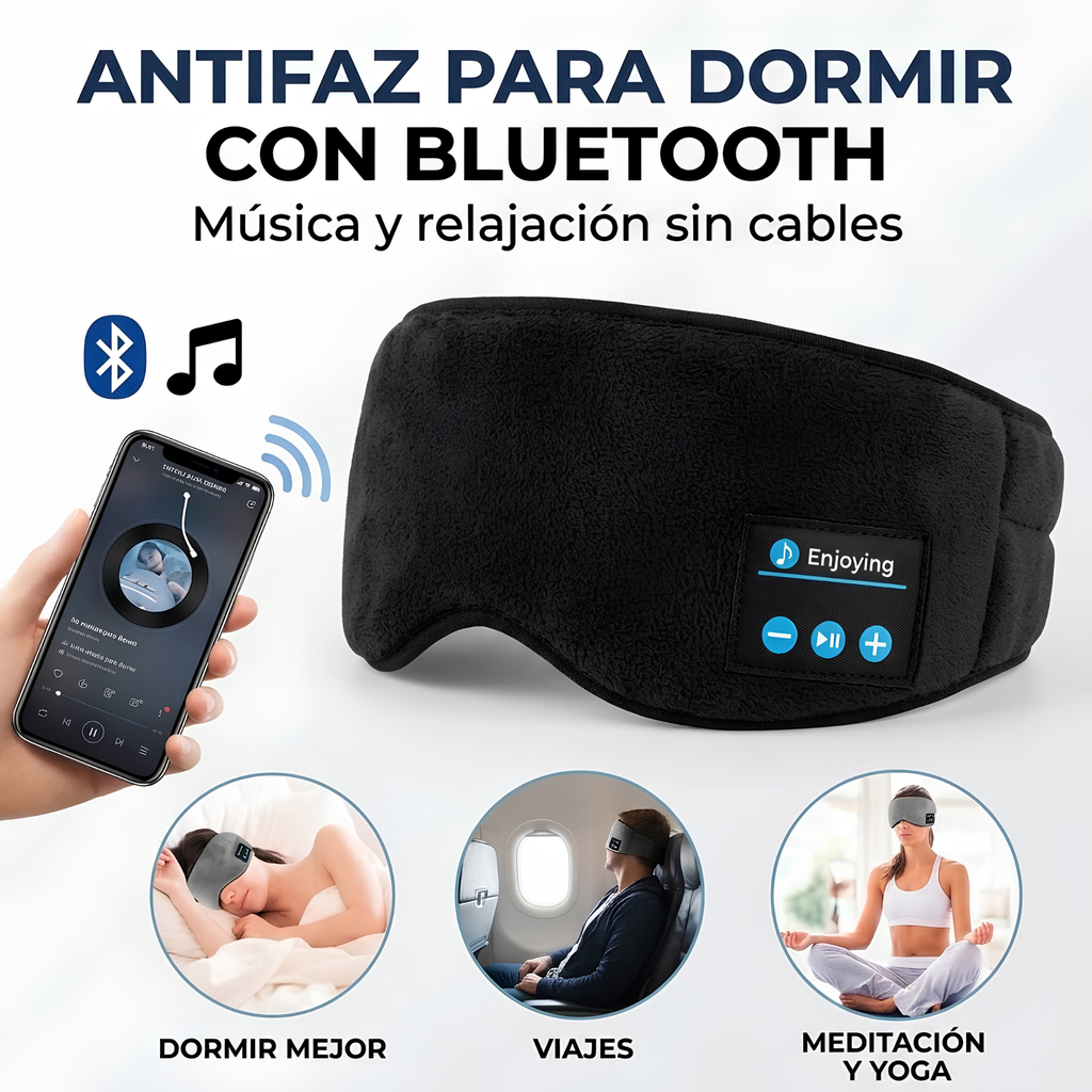 Antifaz Bluetooth Sleep Comfort – Audífonos para Dormir