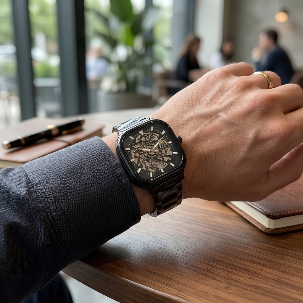 Reloj G-Force Cushion Black Silver