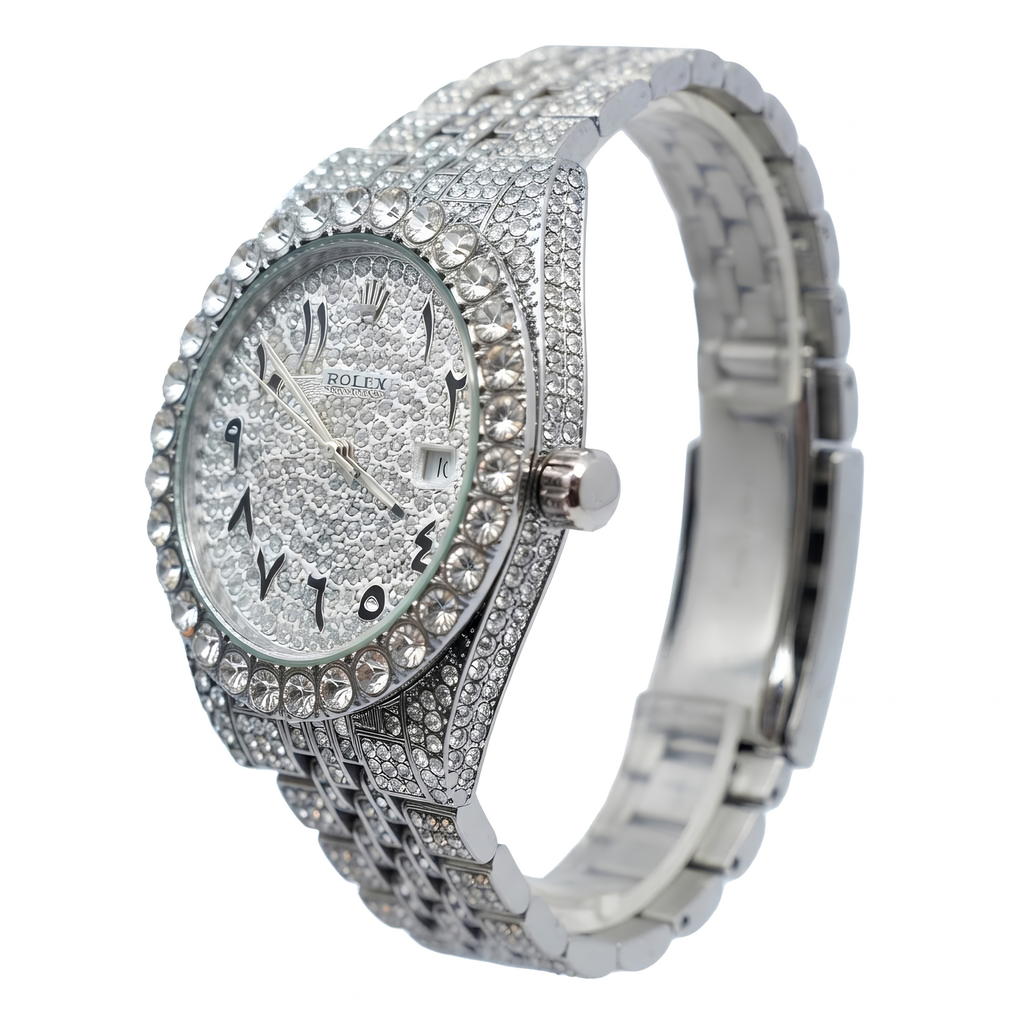 Reloj Rolex Iced Cubano Silver