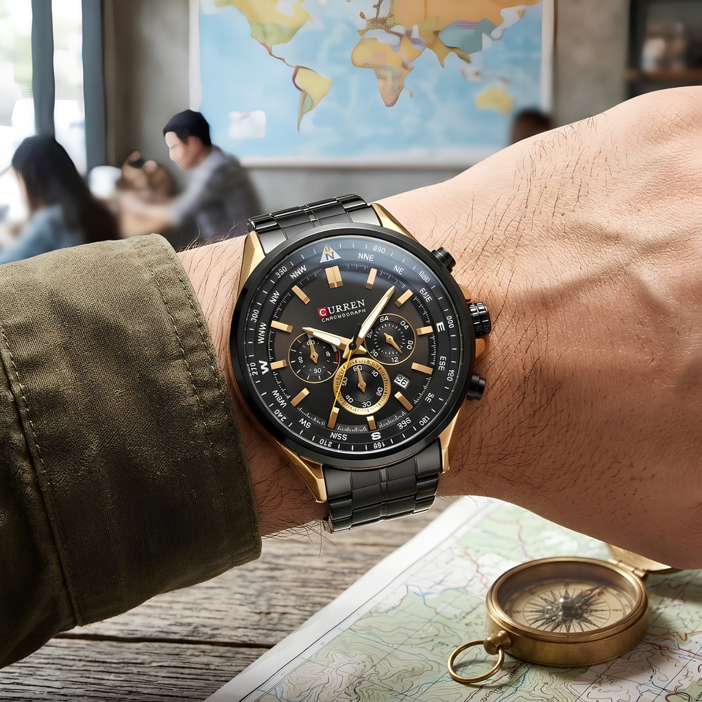 Reloj Curren Chrono Gold Black