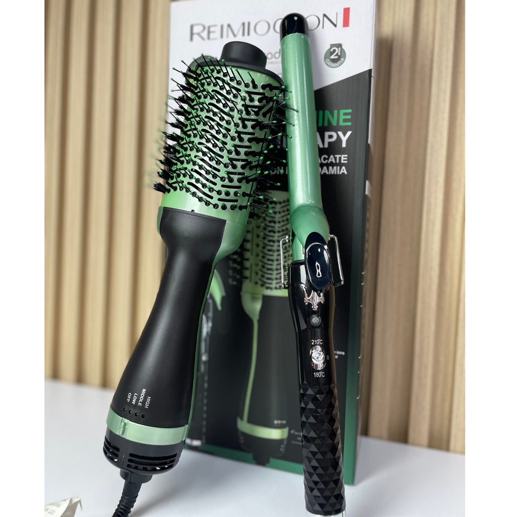 Kit Aguacate Shine – Cepillo Secador y Rizadora