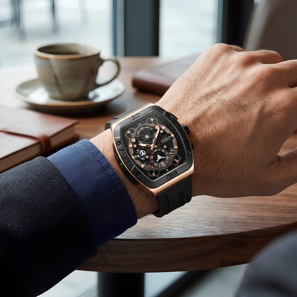 Reloj Curren Skeleton Black Gold