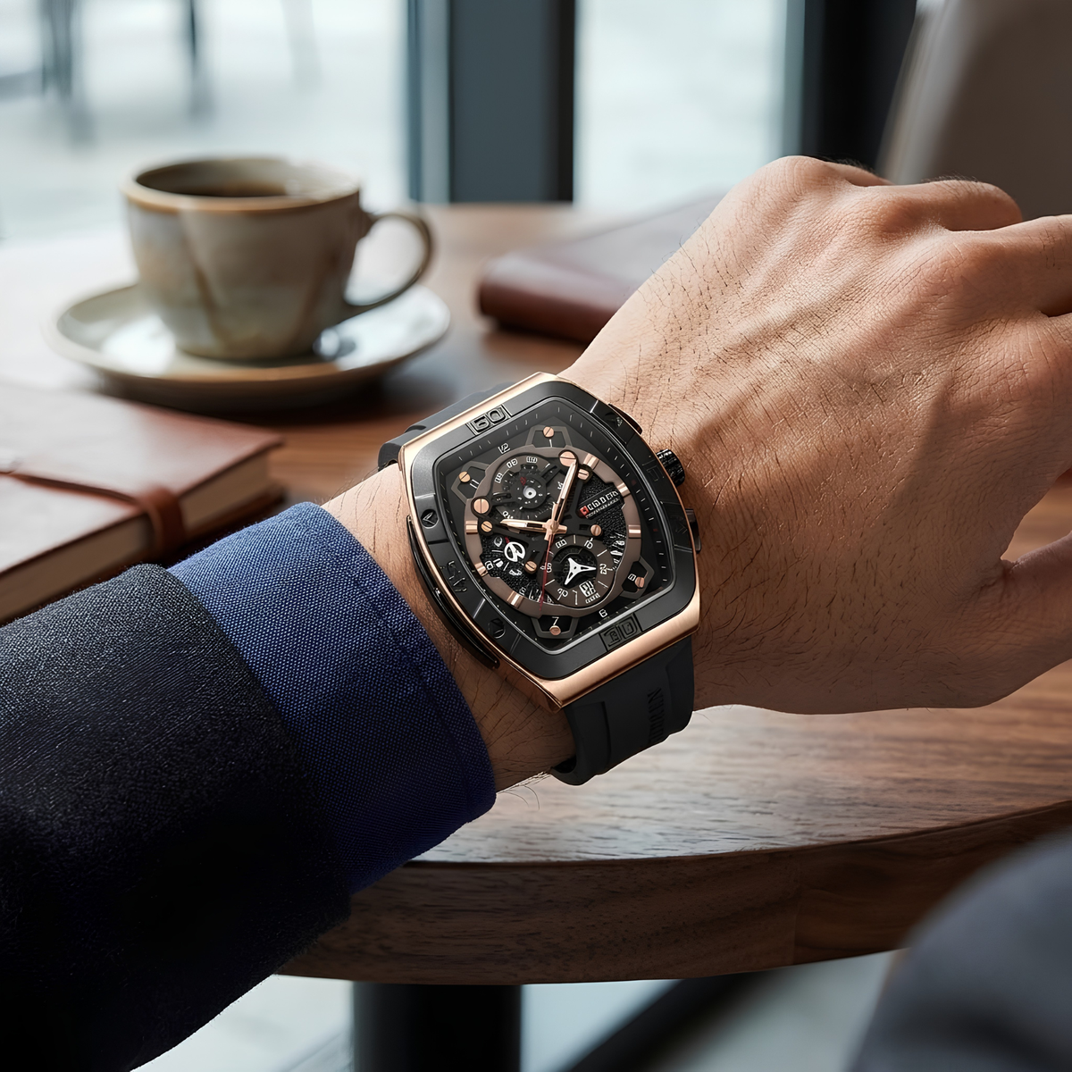 Reloj Curren Skeleton Black Gold