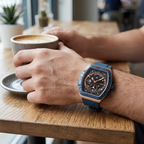 Reloj Curren Skeleton Blue Gold