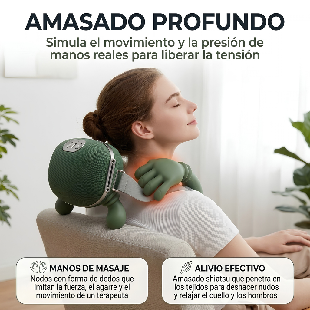 Masajeador Tortuga de Cuello y Hombros con Manos de Masaje
