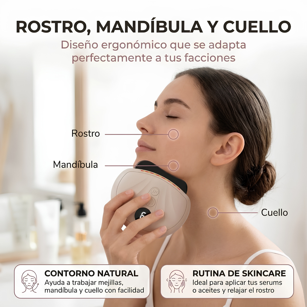 Masajeador Facial Guasha Eléctrico con Calor y Vibración