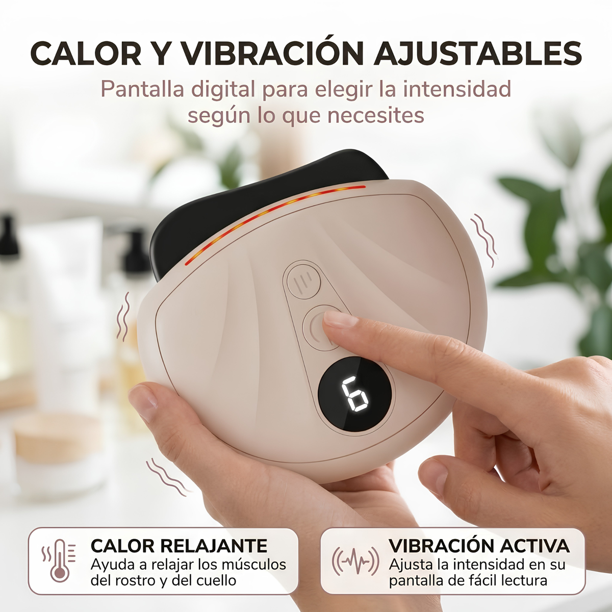 Masajeador Facial Guasha Eléctrico con Calor y Vibración