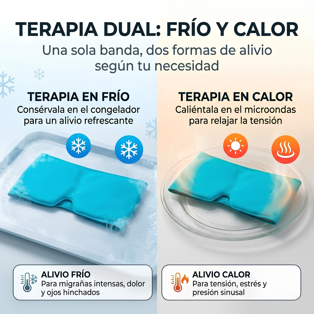 Banda de Gel Frío/Calor para Migraña y Dolor de Cabeza