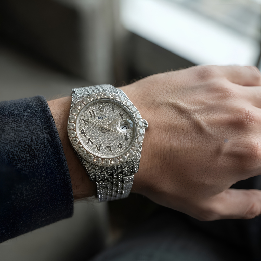 Reloj Rolex Iced Cubano Silver
