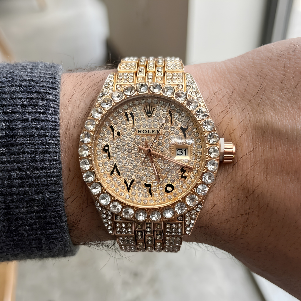 Reloj Rolex Iced Cubano Rose