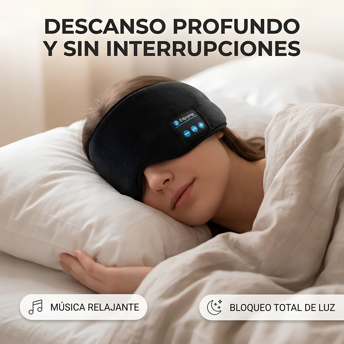 Antifaz Bluetooth Sleep Comfort – Audífonos para Dormir
