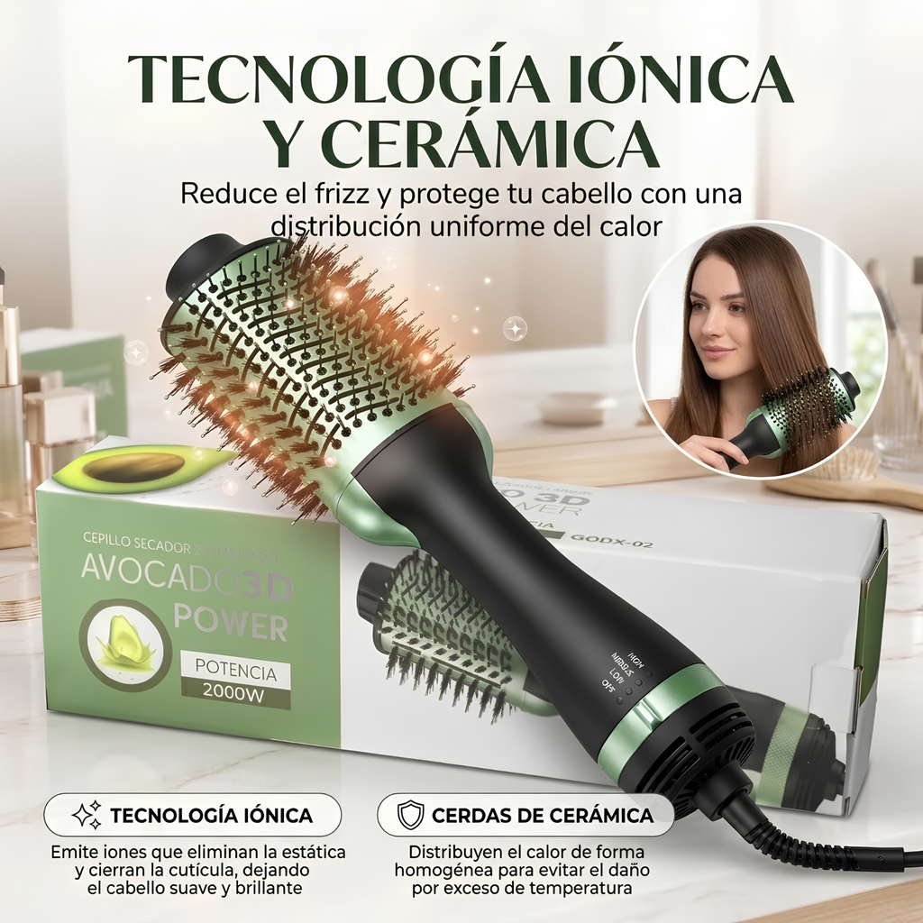 Cepillo Secador Aguacate 2 en 1 – 2000W