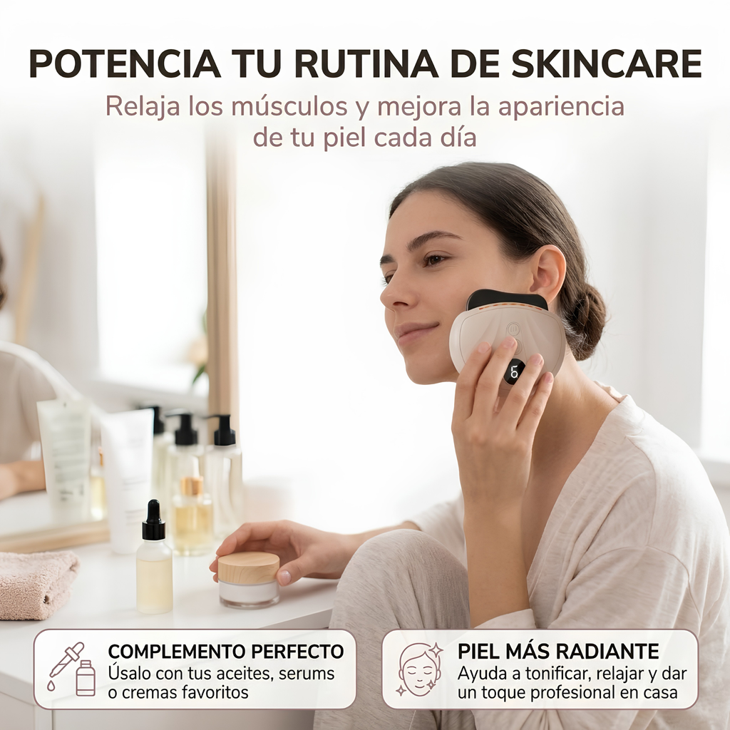 Masajeador Facial Guasha Eléctrico con Calor y Vibración
