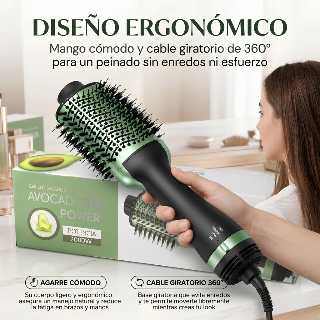 Cepillo Secador Aguacate 2 en 1 – 2000W