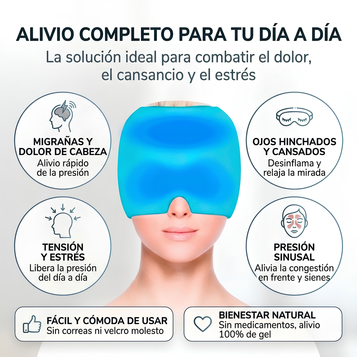 Banda de Gel Frío/Calor para Migraña y Dolor de Cabeza