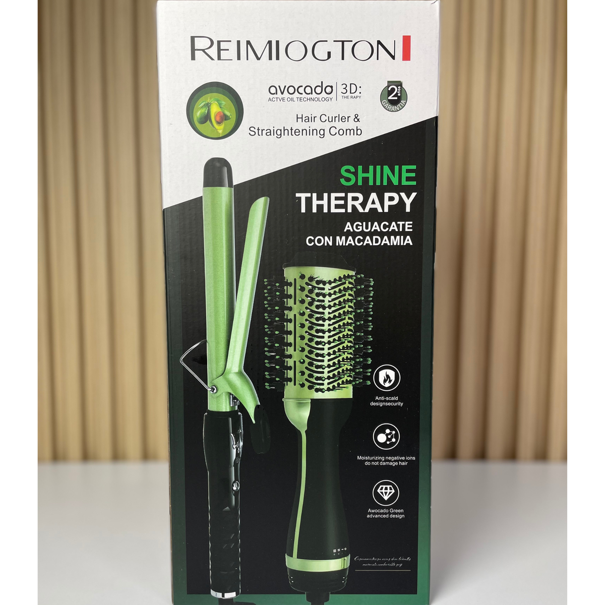 Kit Aguacate Shine – Cepillo Secador y Rizadora