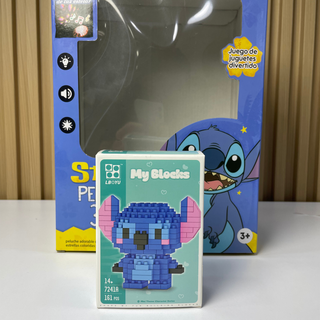 Set Peluche Stitch Azul 3 en 1