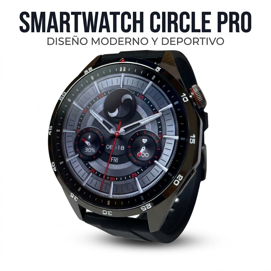 SmartWatch Circle Pro – Diseño Circular Deportivo