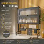 Organizador de Cocina Sobre el Lavaplatos 65cm – Escurridor Doble + Set de Cocina de Regalo